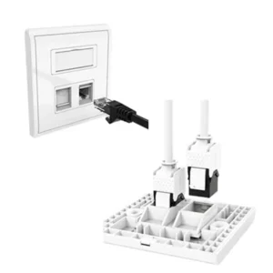UK Bevel Faceplate with CAT6 UTP Keystone Jack