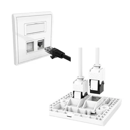 UK Bevel Faceplate with CAT6 UTP Keystone Jack